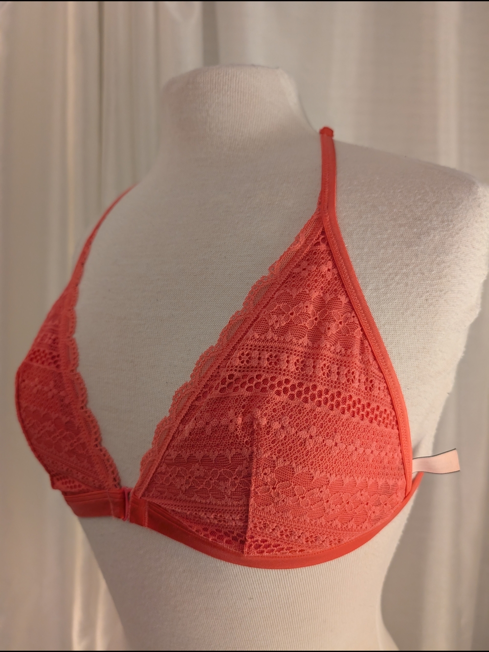 Victoria's Secret Coral Lace Triangle Bralette